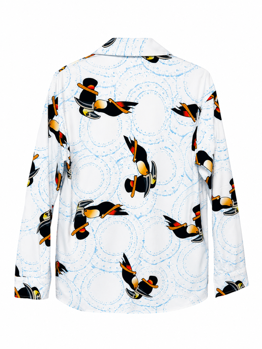 Tyler Durden penguin print shirt, back