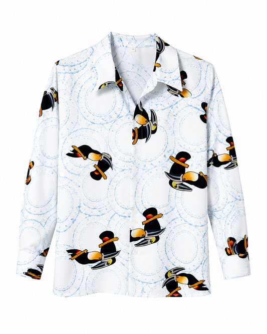 Tyler Durden penguin print shirt, front