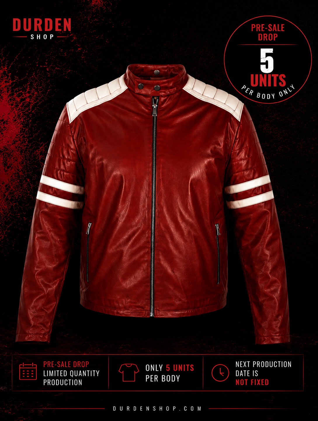 Tyler Durden Jacket - Red and White